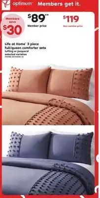Loblaws Life at home™ 3 piece full/queen comforter sets offer