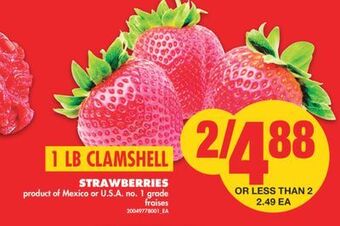 No Frills Strawberries, 1 lb clamshell offer