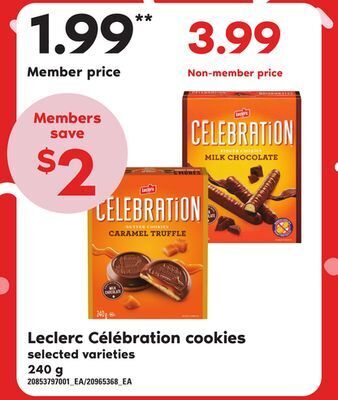 Loblaws Leclerc célébration cookies, 240 g offer