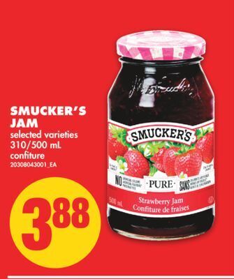 No Frills Smucker's jam, 310/500 ml offer