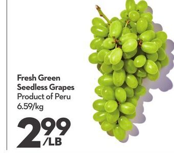 Longo's Fresh green seedless grapes offer