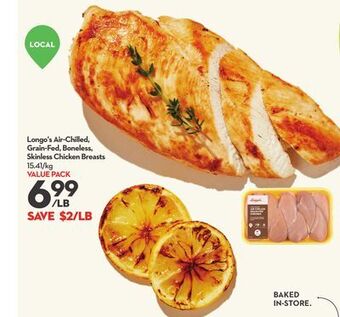 Longo's Longo's air-chilled, grain-fed, boneless, skinless chicken breasts offer