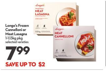 Longo's Longo's frozen cannelloni or meat lasagna offer