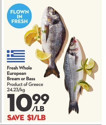 Longo's Fresh whole european bream or bass offer