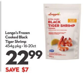 Longo's Longo's frozen cooked black tiger shrimp offer