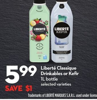 Longo's Liberté classique drinkables or kefir offer