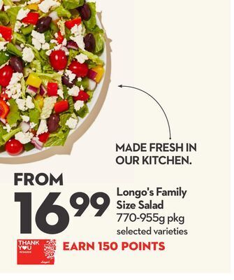 Longo's Longo's family size salad offer