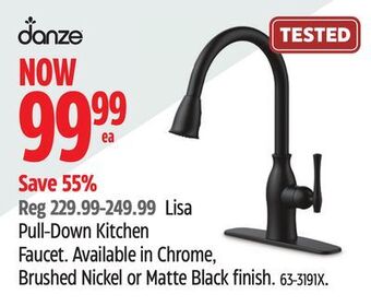 Canadian Tire Danze lisa pull-down kitchen faucet offer