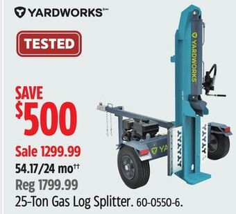 Canadian Tire Yardworks 25-ton gas log splitter offer