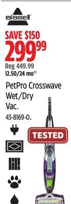 Canadian Tire Bissell petpro crosswave wet/dry vac offer