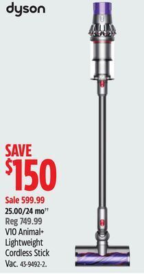Canadian Tire Dyson v10 animal+ lightweight cordless stick vac offer