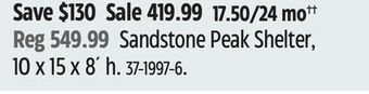 Canadian Tire Shelterlogic sandstone peak shelter, 10 x 15 x 8´ h offer