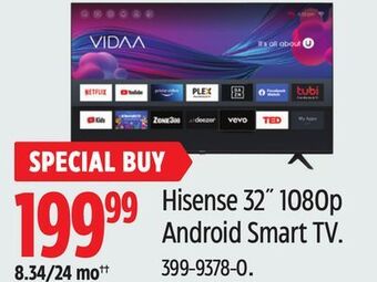 Canadian Tire Hisense 32" 1080p android smart tv offer