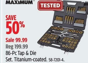 Canadian Tire Maximum 86-pc tap & die set offer