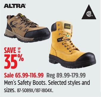 Canadian Tire Altra men's safety boots offer