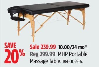 Canadian Tire Mhp portable massage table offer