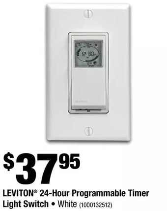 Home Depot Leviton 24-hour programmable timer light switch offer