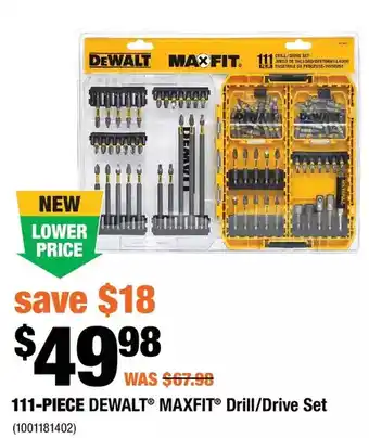 Home Depot 111-piece dewalt maxfit drill/drive set offer