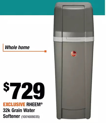 Home Depot Rheem 32k grain water softener offer