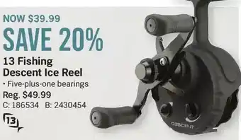 Bass Pro 13 fishing descent ice reel offer