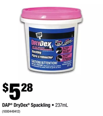 Home Depot Dap drydex spackling offer