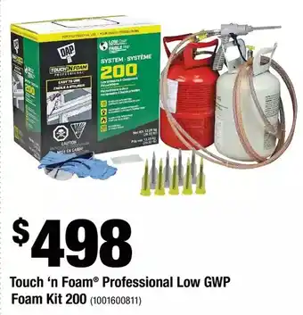Home Depot Dap touch 'n foam professional low gwp foam kit 200 offer