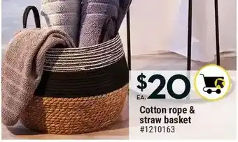Giant Tiger Cotton rope & straw basket offer
