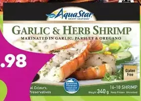 Giant Tiger Aqua star garlic & herb shrimp offer