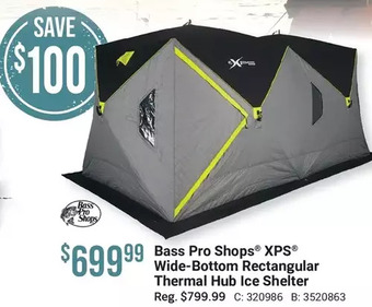 Bass Pro Bass pro shops xps wide-bottom rectangular thermal hub ice shelter offer