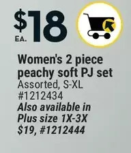 Giant Tiger Women's 2 piece peachy soft pj set offer
