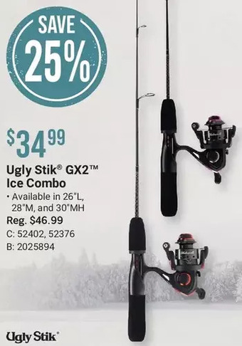 Cabela's Ugly stik gx2 ice combo offer