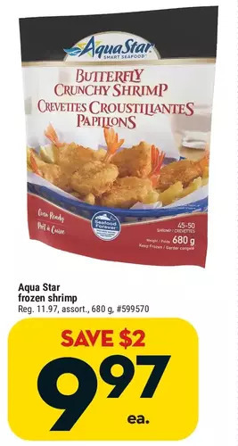 Giant Tiger Aqua star frozen shrimp offer