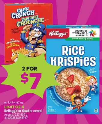 Giant Tiger Quaker cereal offer