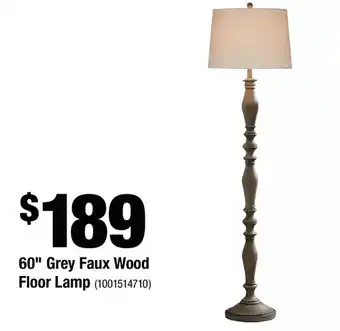 Home Depot 60" grey faux wood floor lamp offer