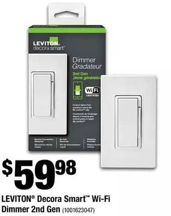 Home Depot Leviton decora smart wi-fi dimmer 2nd gen offer