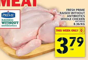 Food Basics Fresh prime raised without antibiotics whole chicken offer