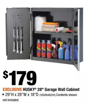 Home Depot Husky 28" garage wall cabinet offer