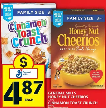 Food Basics General mills honey nut cheerios | cinnamon toast crunch offer