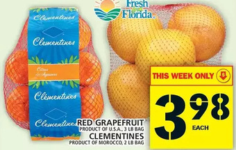 Food Basics Red grapefruit | clementines offer