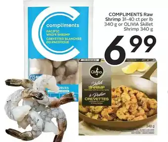 Sobeys Compliments raw shrimp or olivia skillet shrimp offer