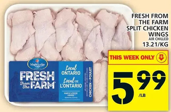 Food Basics Fresh from the farm split chicken wings offer