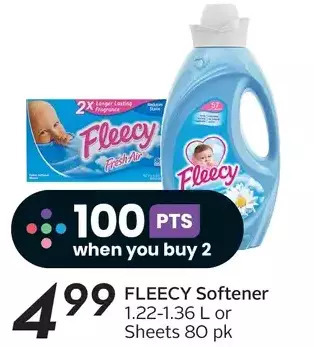 Sobeys Fleecy softener or sheets offer