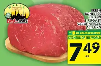 Food Basics Fresh boneless sirloin tip roast vaccum pack offer