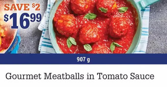 M & M Food Market Gourmet meatballs in tomato sauce offer