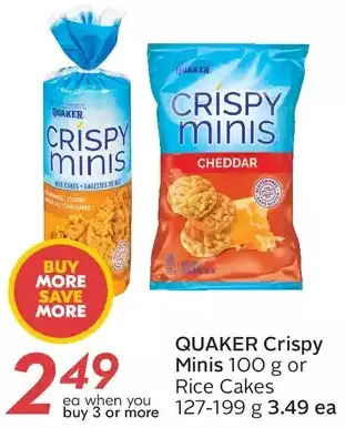 Sobeys Quaker crispy minis or rice cakes offer
