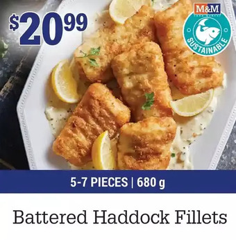 M & M Food Market Battered haddock fillets offer