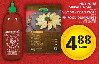 Food Basics Huy fong sriracha sauce | y&y soy bean paste | ph food dumplings offer