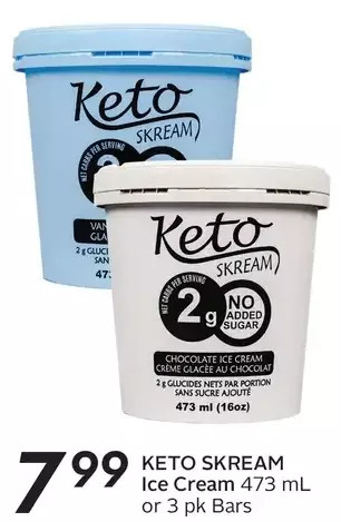 Sobeys Keto skream ice cream or bars offer