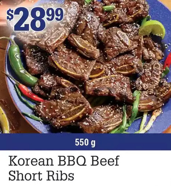 M & M Food Market Korean bbq beef short ribs offer