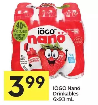 Foodland Iogo nano drinkables offer